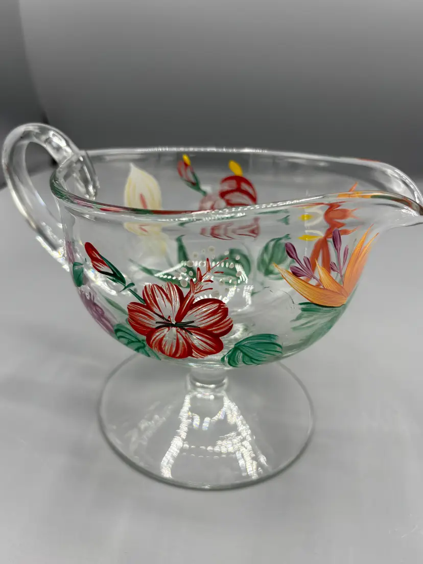 Royal Danube hand painted glass pitcher