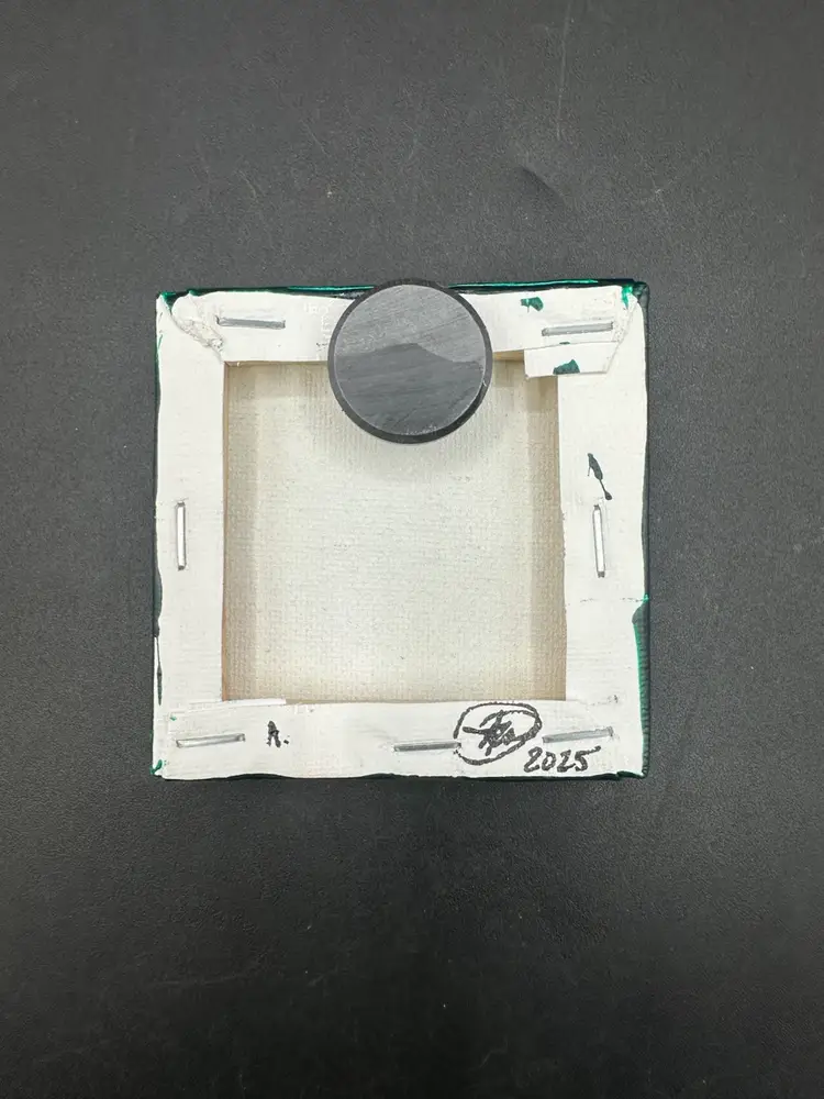 “Ice Box Art” Letter A - Miniature Abstract Painting, Made By Me, OOAK Amanda Montague 3” Square Magnet