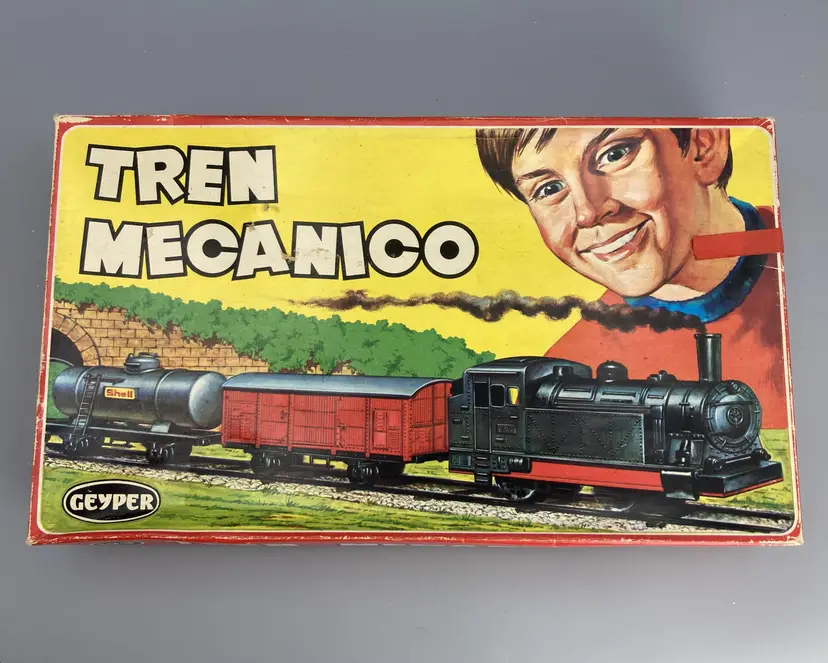 GEYPER Wind-Up Train Set - UNTESTED - AS IS - Made in Spain - Tren Mecanico - Vintage