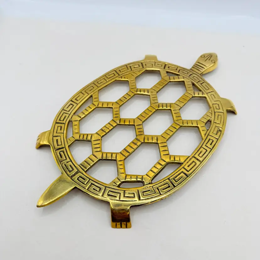 Vintage Brass Turtle Trivet