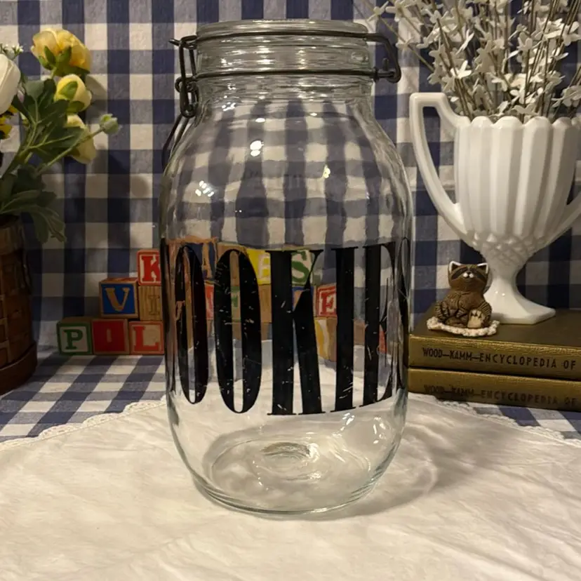 1980s Triomphe France Cookies Glass Jar