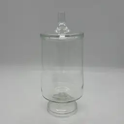 Clear Glass Pedestal Apothecary Jar With Lid 9”