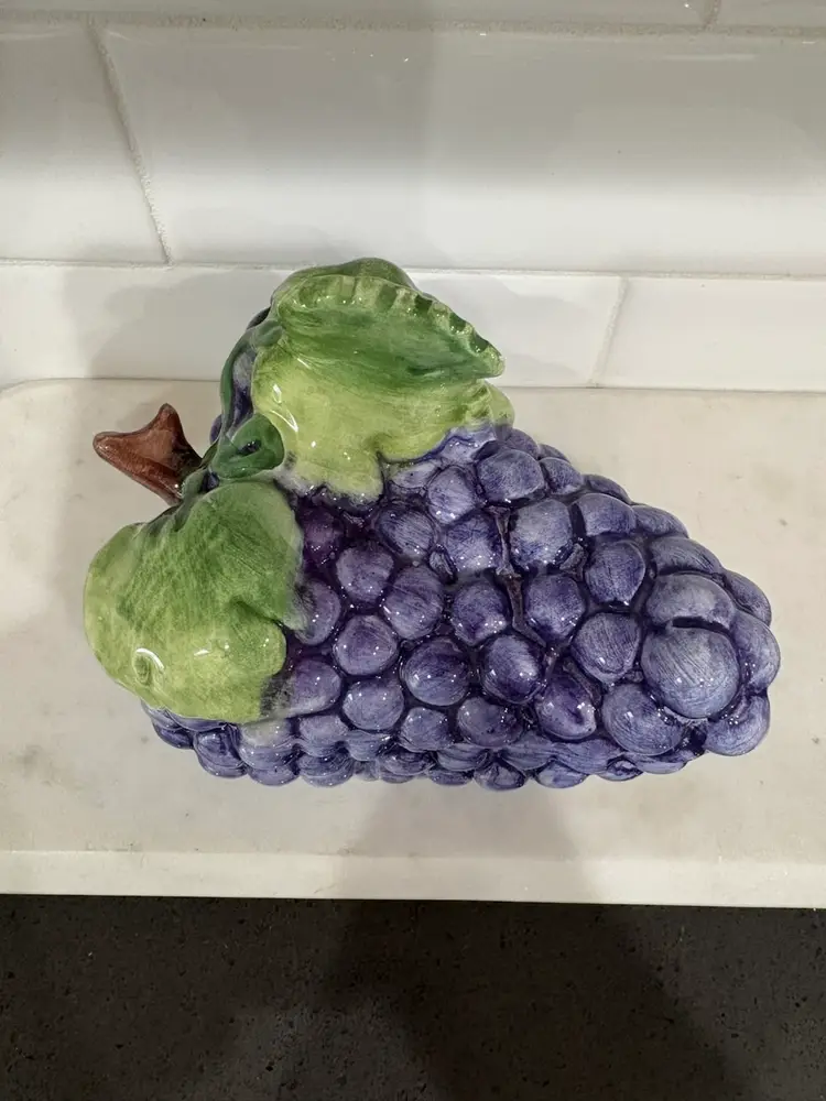 Vintage Vietri Grape Ceramic Canister Purple