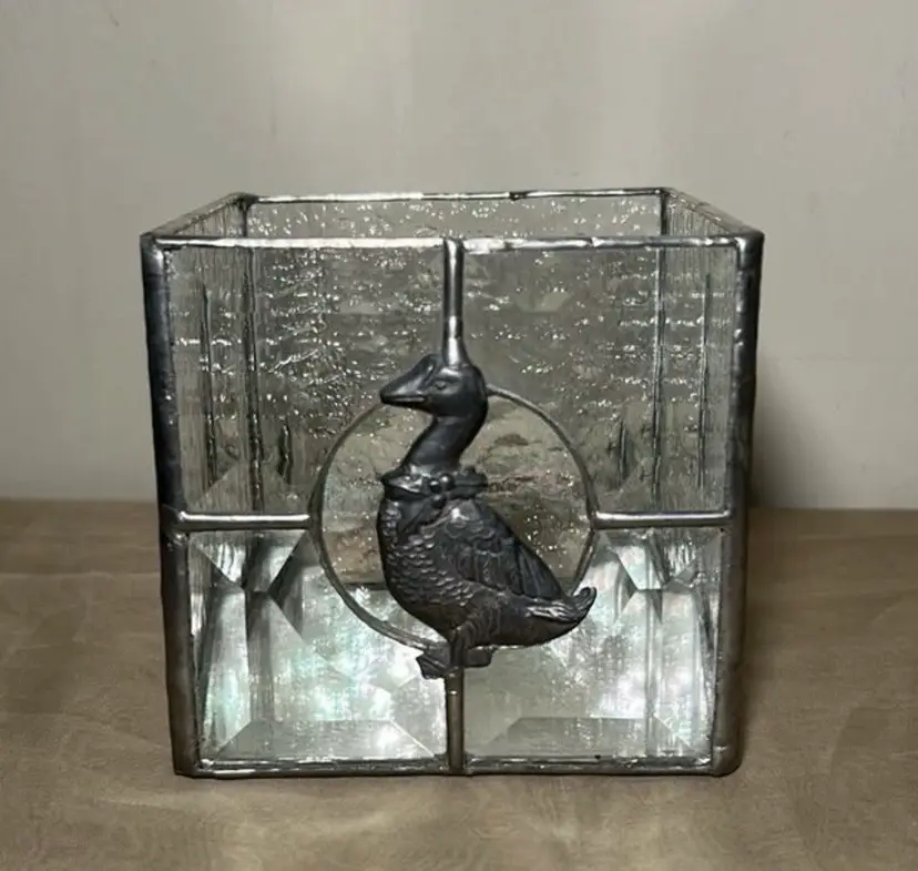 Stained Glass Goose Candle Holder