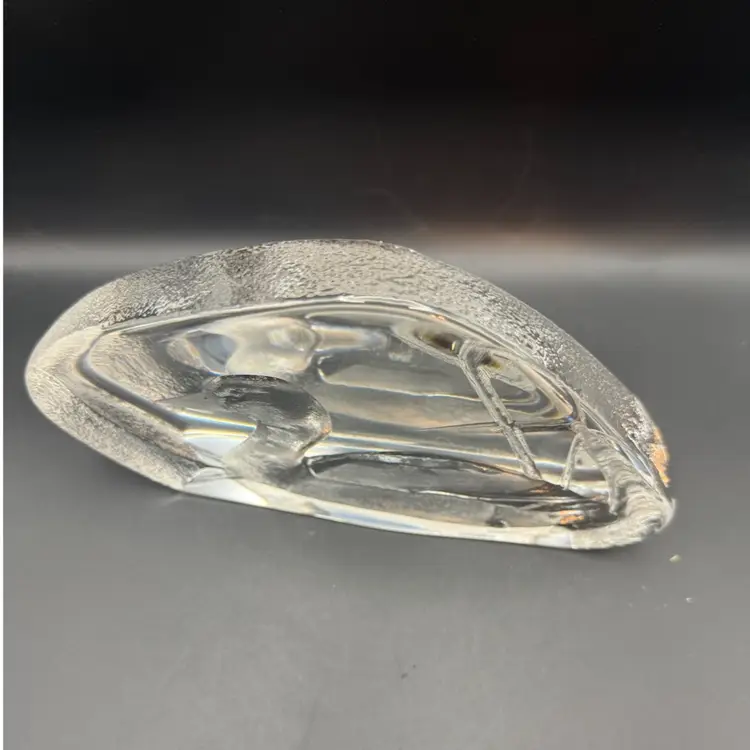 Mats Jonasson Etched Crystal Glass Duck Paperweight.