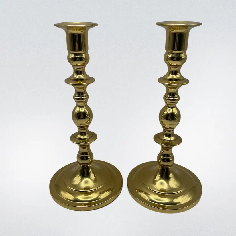 Baldwin Brass Candlesticks, 9” Tall