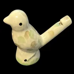 Ceramic spotted bird water whistle reproduction from Colonial Williamsburg. 2”
