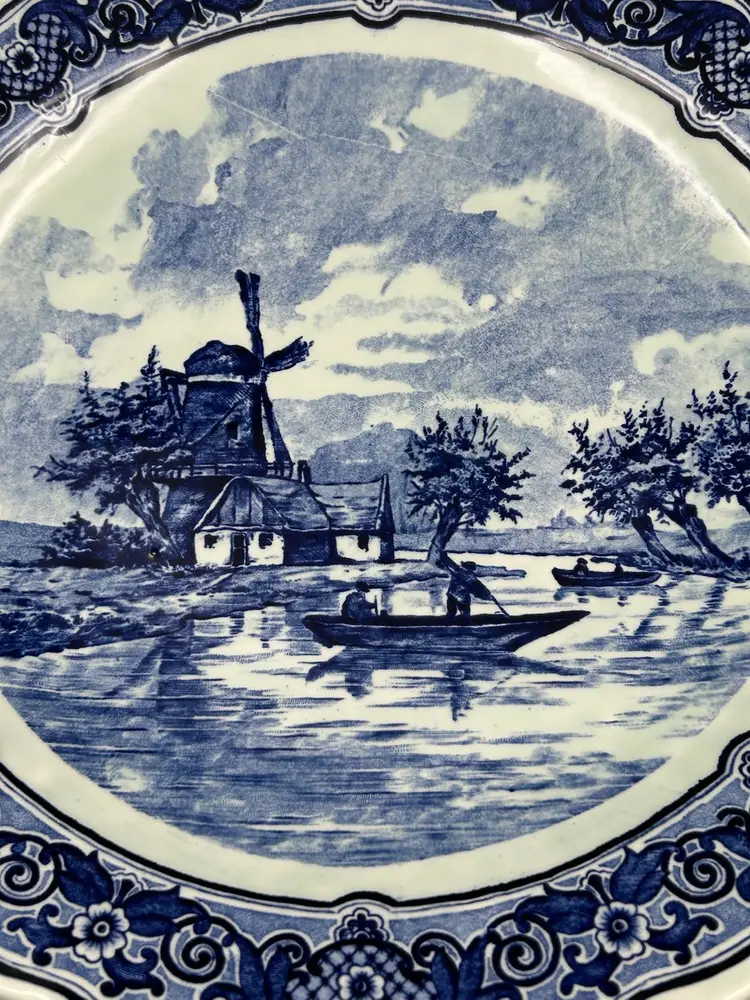 Royal Spinx Maastricht Delftware Delft’s Blue And White Charger Wall Plate, Holland
