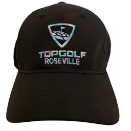 Topgolf Roseville California Embroidered Logo Unisex Black Adjustable Golf Hat