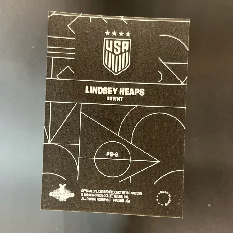 Lindsey Heaps 2025 Parkside Thermal USWNT Pitch Black /75 Soccer Card
