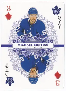 2022-23 O-Pee-Chee Playing Cards #3DIAMONDS Michael Bunting Toronto Maple Leafs Hockey Card