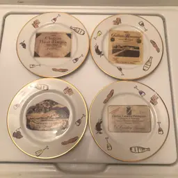 Vintage Wine Label Decorative Plates Set