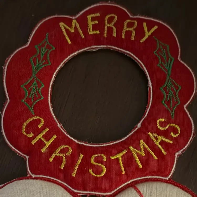 Vintage Fabric Doorknob Hanger With Candy canes