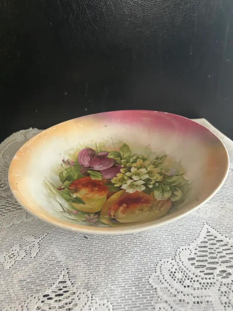 Antique Three Crowns lusterware fruit bowl