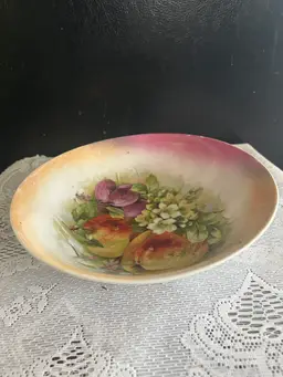 Antique Three Crowns lusterware fruit bowl