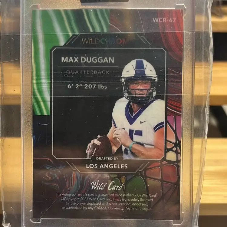 2023 Wild Card Blue Wave, Max Duggan Autograph /4
