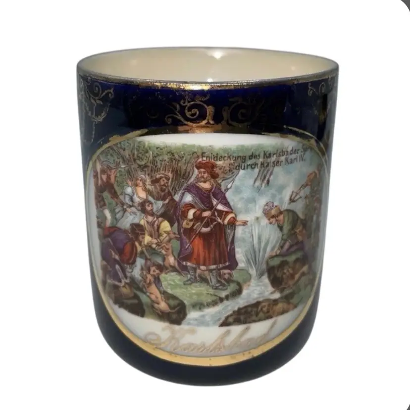 Emile Tessier Faïenceries d'Art de Malicorne Karlsbad Czech Mug Cup