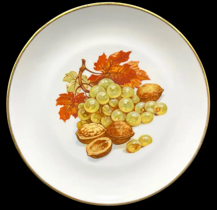 Vintage Bareuther Waldsassen Salad Plate Fruit Autumn Harvest Bavaria Germany