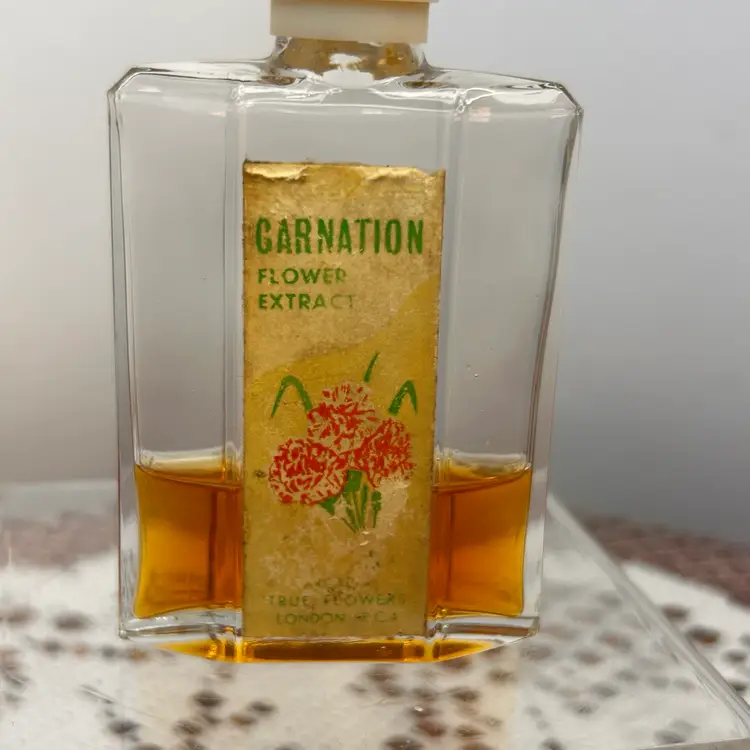 Vintage Bottle of Carnation Flower Extract, Fragrance Product  From "True Flowers London"