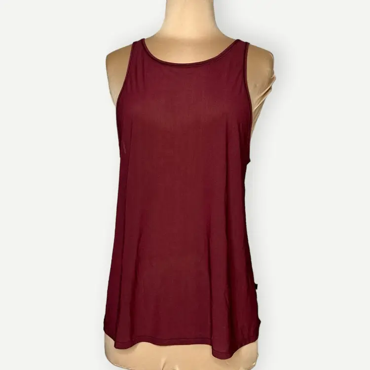 Lululemon Mesh Muscle Tank 8 Burgundy Sheer 