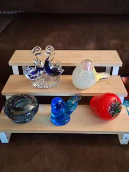 Lot of 5 Vintage Glass Paperweight / Figurines