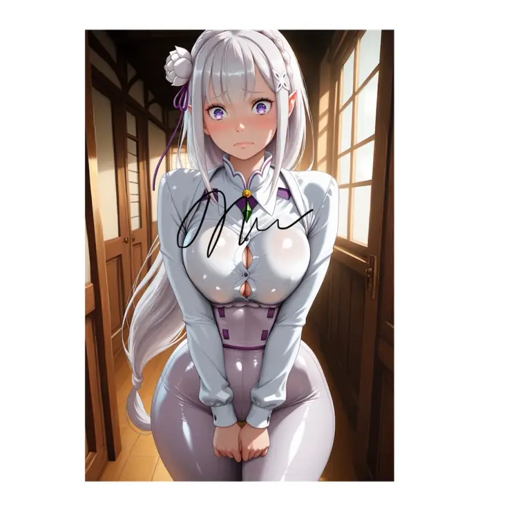 ANIME MANGA WAIFU PHOTO PRINT EMILIA FROM REZERO SERIES 8.5x11
