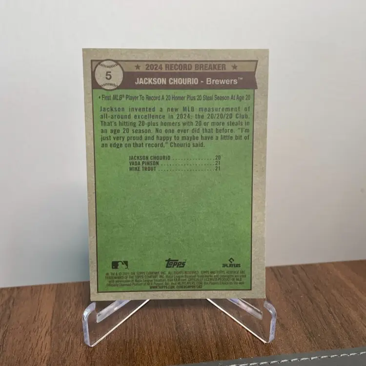 Jackson Chourio (Milwaukee Brewers) 2025 Topps Heritage Pink Sparkle