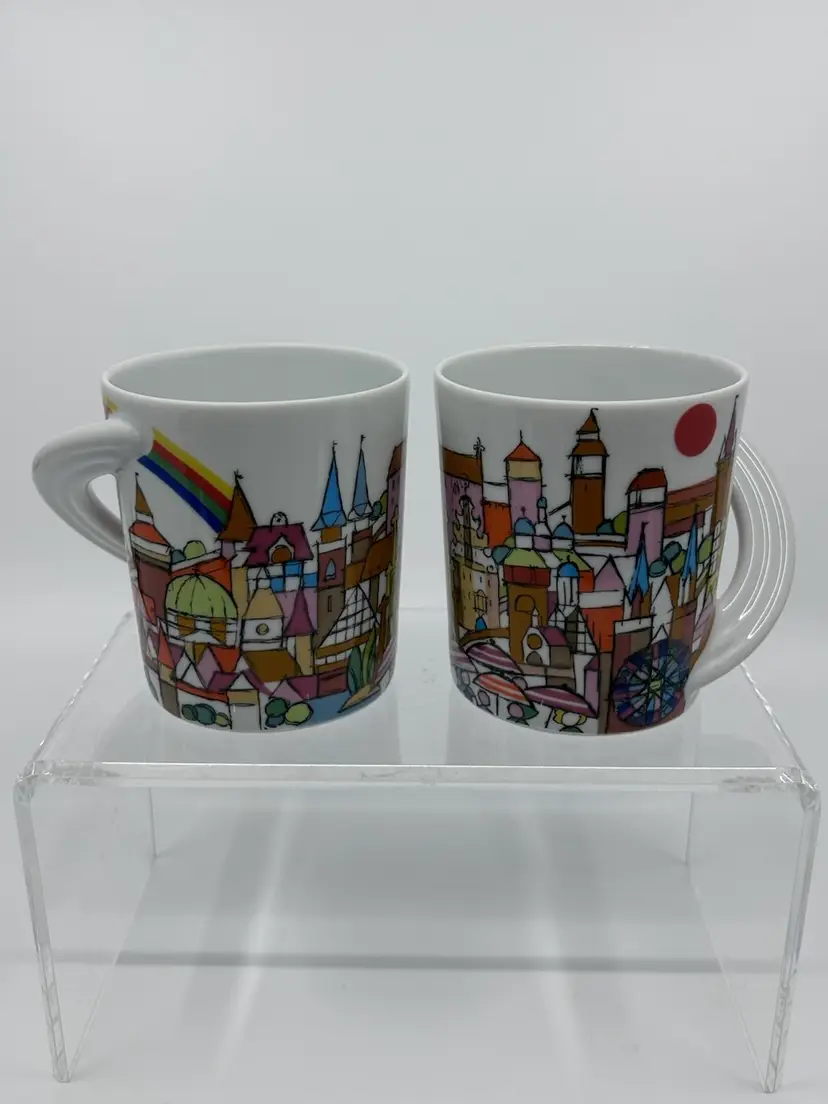2 Rosenthal Studio Line Germany City Nr. 15 Nurnberg Fritz Henry Oerter Mugs