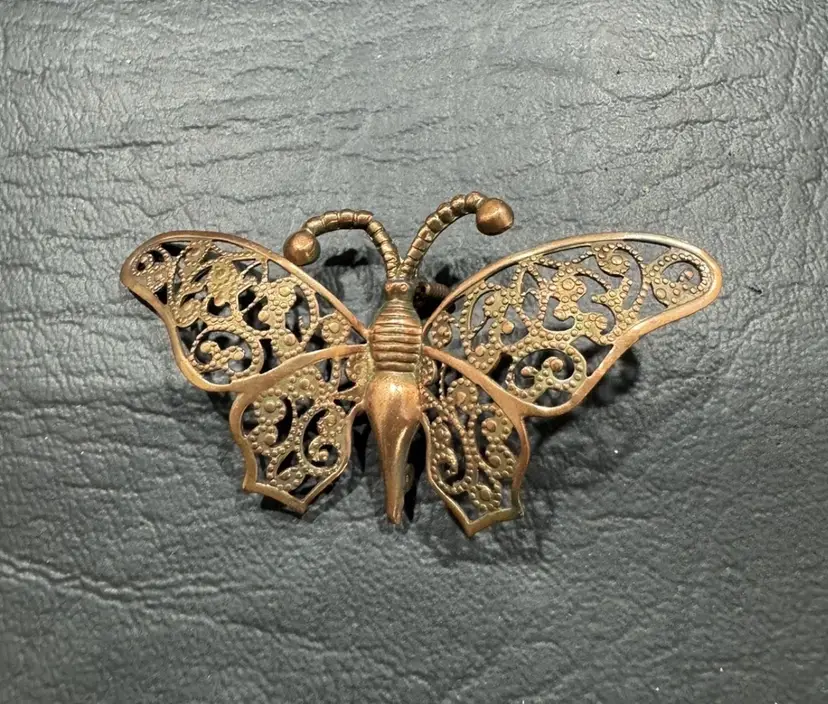 Brass  Copper Butterfly Broach Pin
