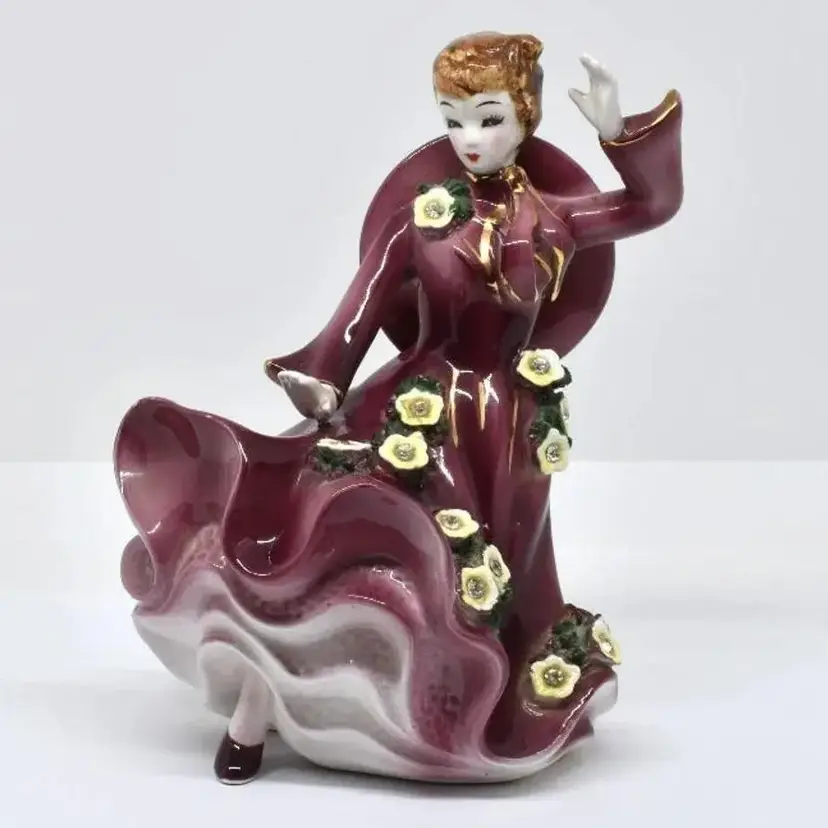 Vintage Lefton's Exclusives Flamenco Dancer w/ Purple Dress, 1956, 10337