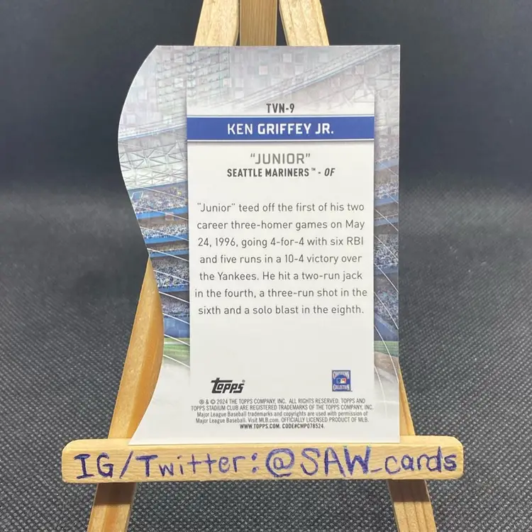 Ken Griffey Jr 2024 Stadium Club Triumvirates Seattle Mariners