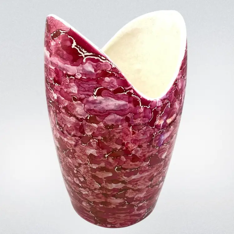 Vintage McCoy Vase Pink Cascade Scarlet Retro Glam Decor