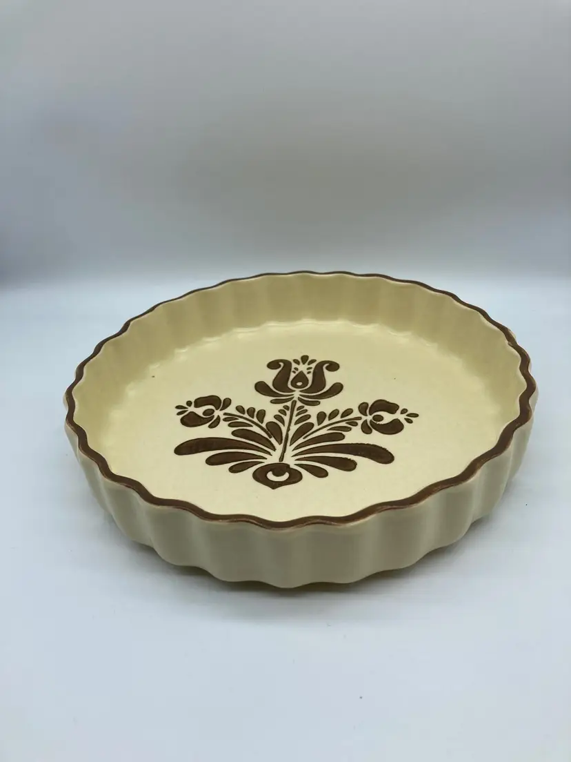 Pfaltzgraff VIllage Round Shaped Quiche Cake Pan USA Vintage