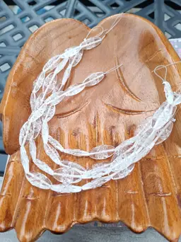 48 count Vintage Clear Cut Czech Glass Flat Tube Beads.