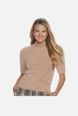 Apt 9 Mink Mocha Elbow Sleeve Very Stretchy Shirt NWT