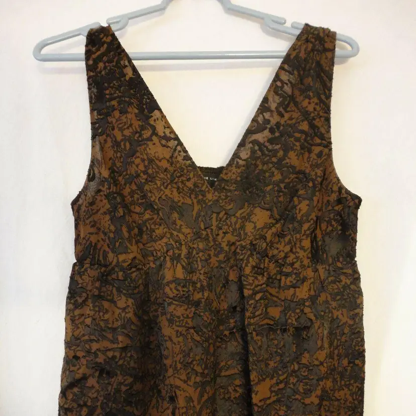 The Limited Brown / Black Silk Blend top sleeveless blouse Size M
