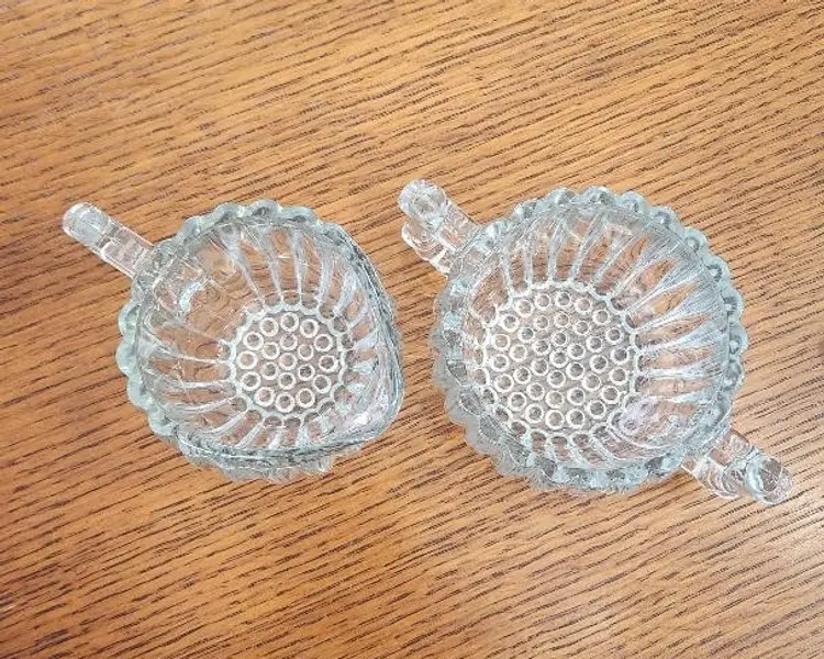 #01 Jeanette Glass Creamer & Sugar bowl