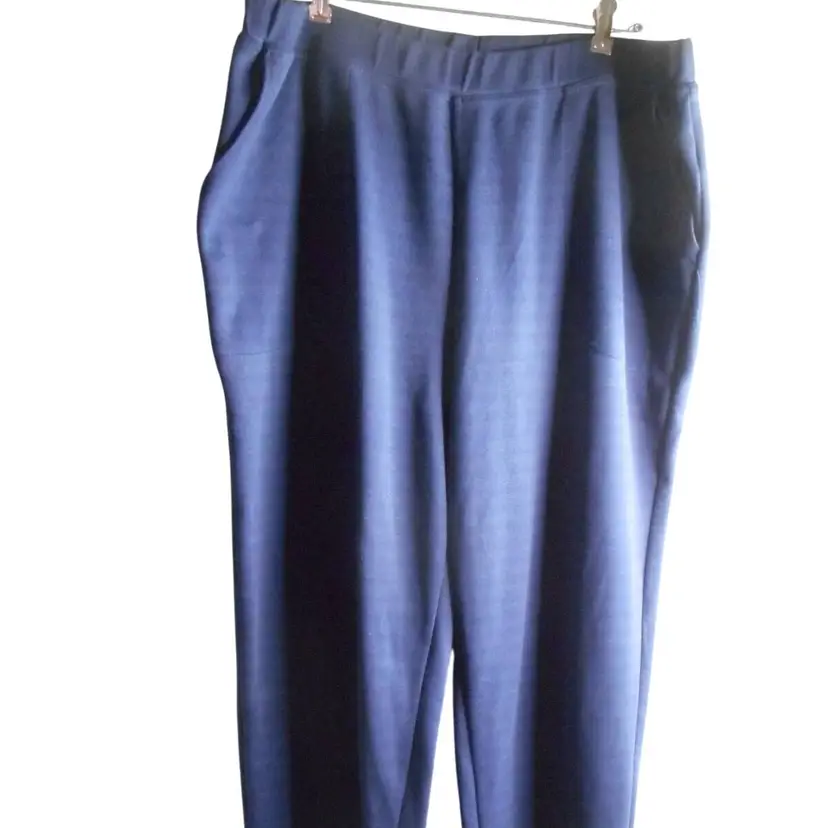 Woman Within Blue Ponte knit pants elastic waist Sz 24 W #2