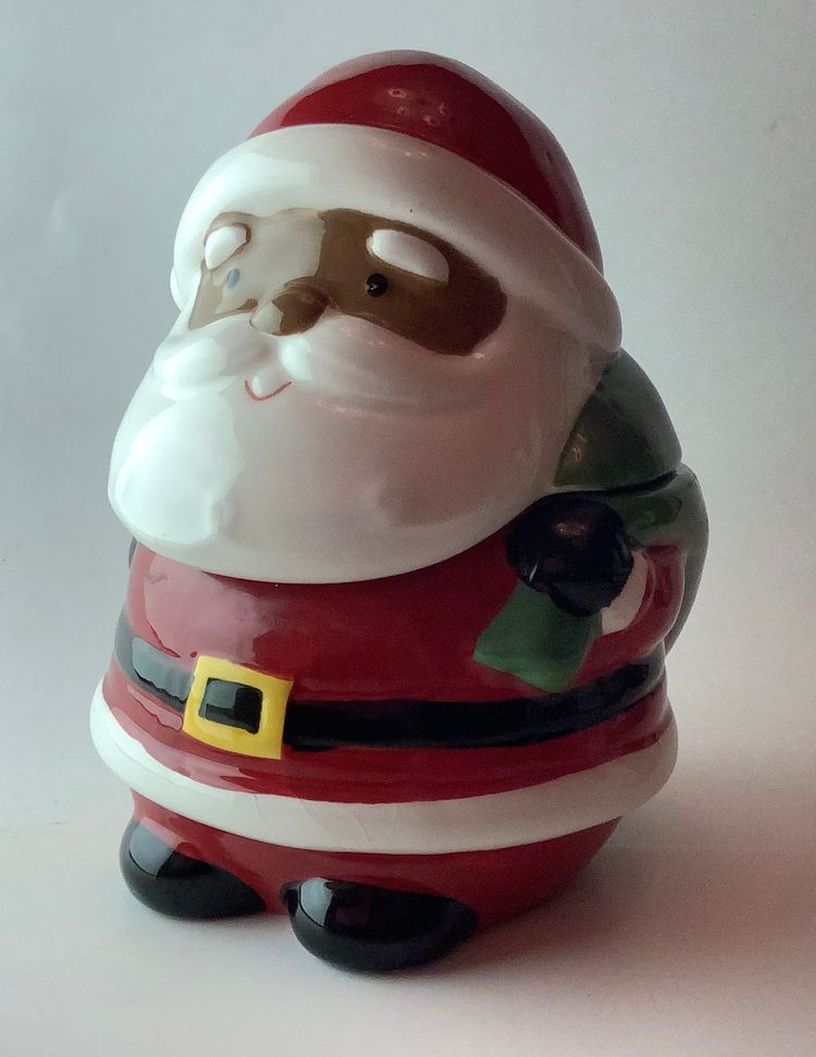 Adorable Ceramic Santa Treat Jar