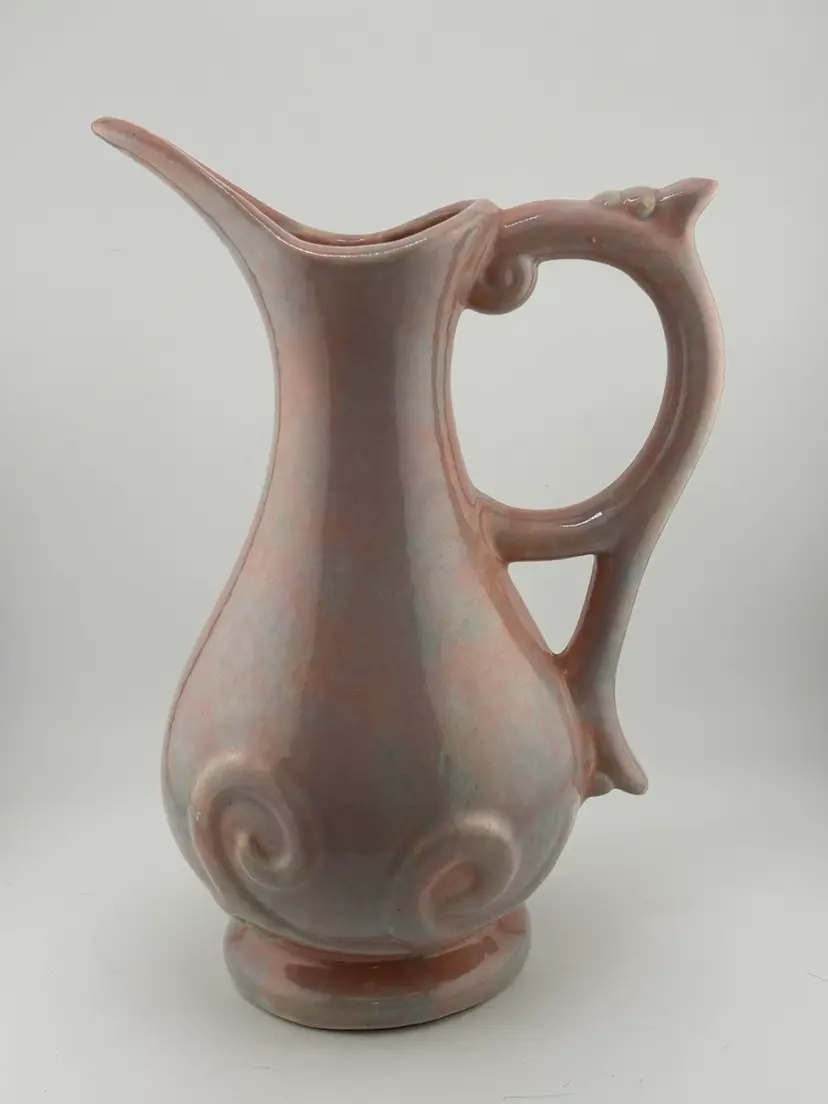 Gonder Studio Art Pottery Scroll Ewer Vase J-25 USA 10.5”