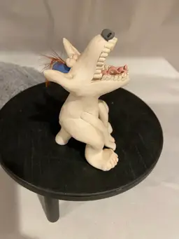 Mona Adisa Brooks Laughing Doggo Weirdo Clay Figurine 1980’s Vintage