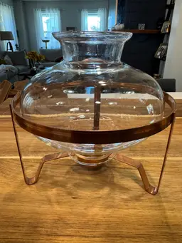 Vintage Princess House Copper And Glass Candle Holder