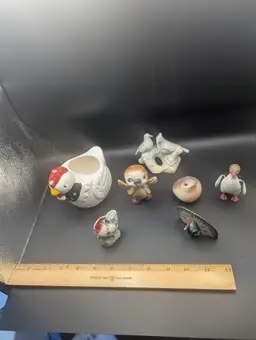 Vintage Lot Of 7 Charming Bird Figurine Collection 6 Porcelain/Ceramic And 1 Hard Plastic