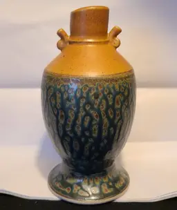 Royce Yoder Ash Glazed Bottle Vase - Handmade & Signed