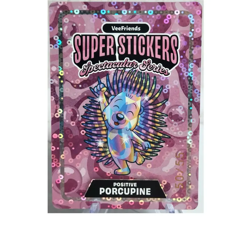 VeeFriends Spectacular Series Super Positive Porcupine Holo on Bubblegum #/55