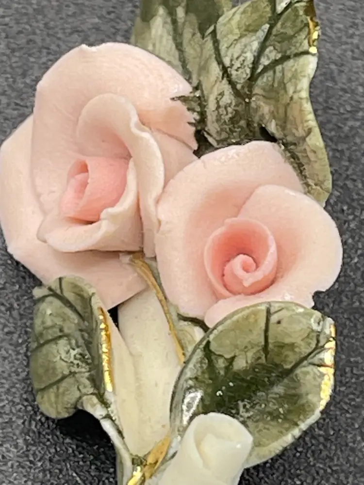 Vintage, Porcelain Rose Brooch