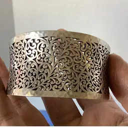 Vintage Lois Hill Carved Sterling Silver Cuff Bracelet 60 GMS Size 7”