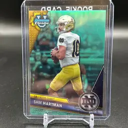 Sam Hartman 2023 Bowman Chrome U Aqua /299 Notre Dame Fighting Irish