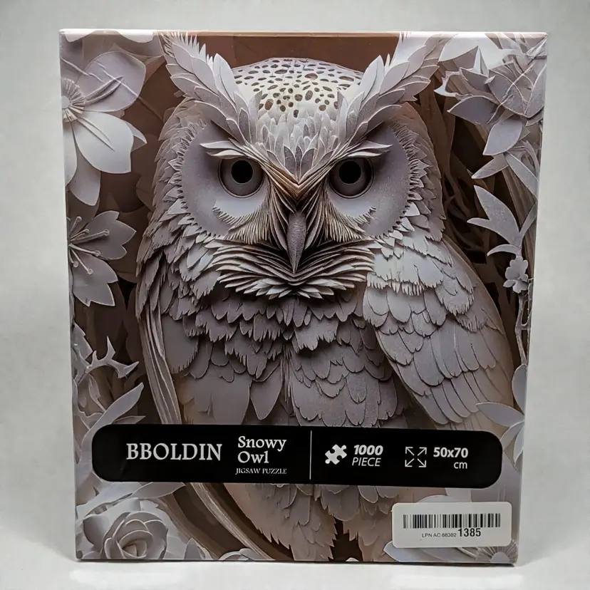 Snowy Owl 3D Paper Cut Design Image Puzzle 1000 Pieces 27.5 x 19.7in Brand New