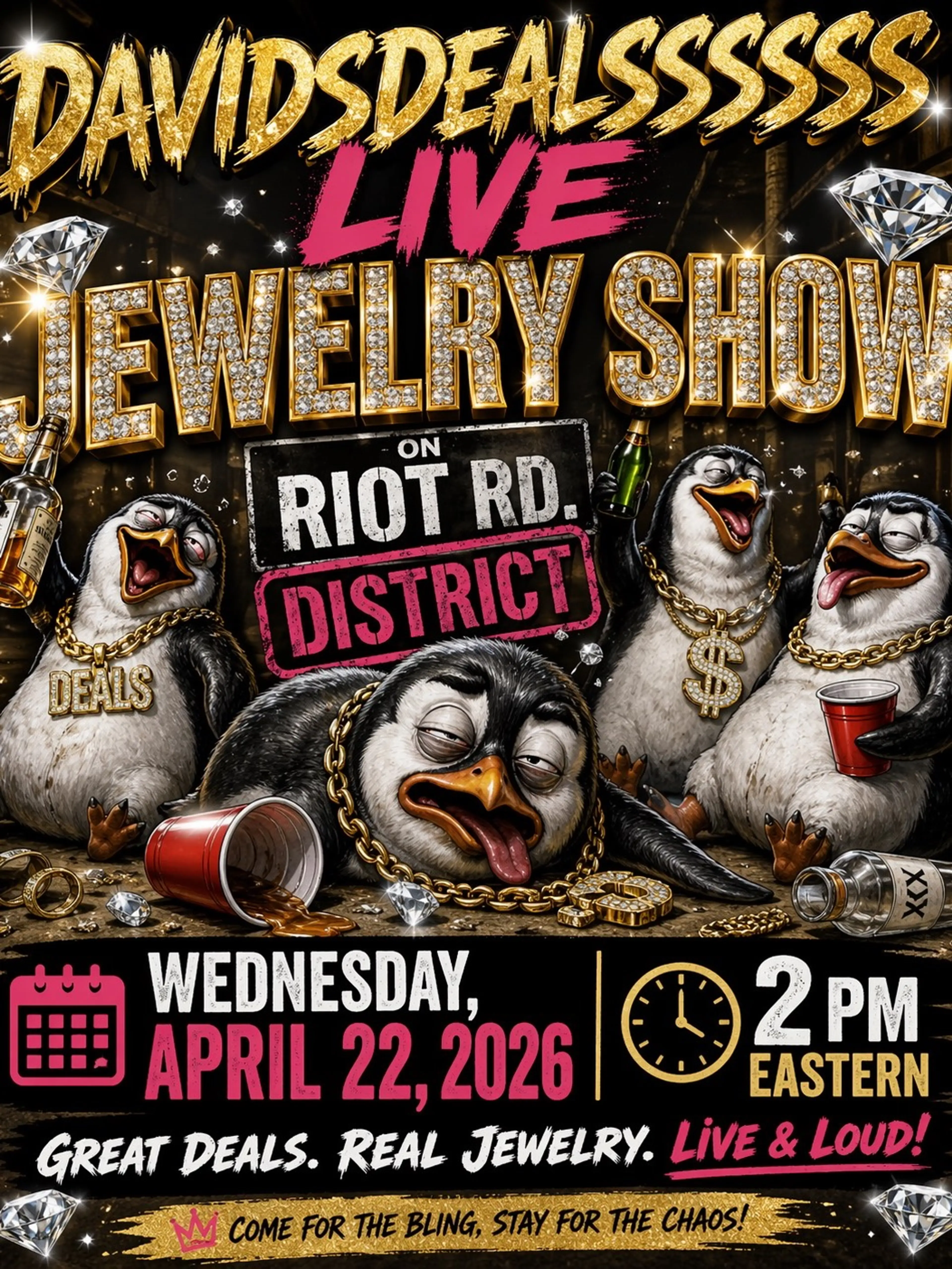 Wednesday Drunk Penguins Jewelry Show 